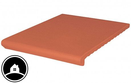 Клинкерная ступень венецианская гладкая King Klinker 01 Ruby red, 330*245*14 мм