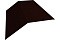 Планка конька плоского 190х190 0,5 GreenCoat Pural с пленкой RR 32 темно-коричневый (RAL 8019 серо-коричневый)