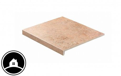 Клинкерная ступень прямоугольная рядовая Stroeher Loftstufe Gravel Blend 961 brown 294х340х35х11 мм