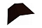 Планка конька плоского 145х145 0,5 GreenCoat Pural с пленкой RR 32 темно-коричневый (RAL 8019 серо-коричневый)